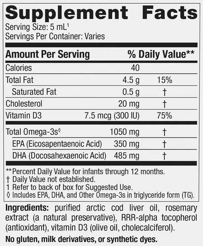 Nordic Naturals Baby's DHA (Formerly DHA Infant) Ingredients