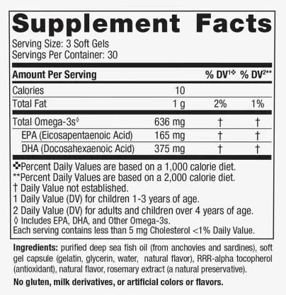 Nordic Naturals Children's DHA Xtra (Formerly DHA Jr. Xtra) Ingredients