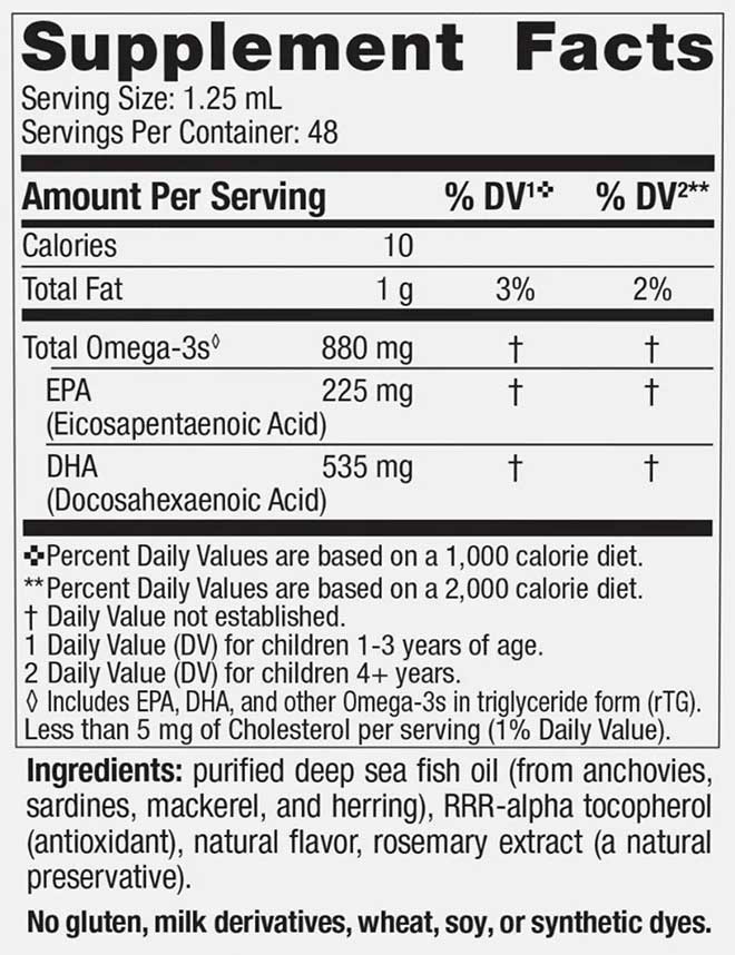 Nordic Naturals Children's DHA Xtra Ingredients