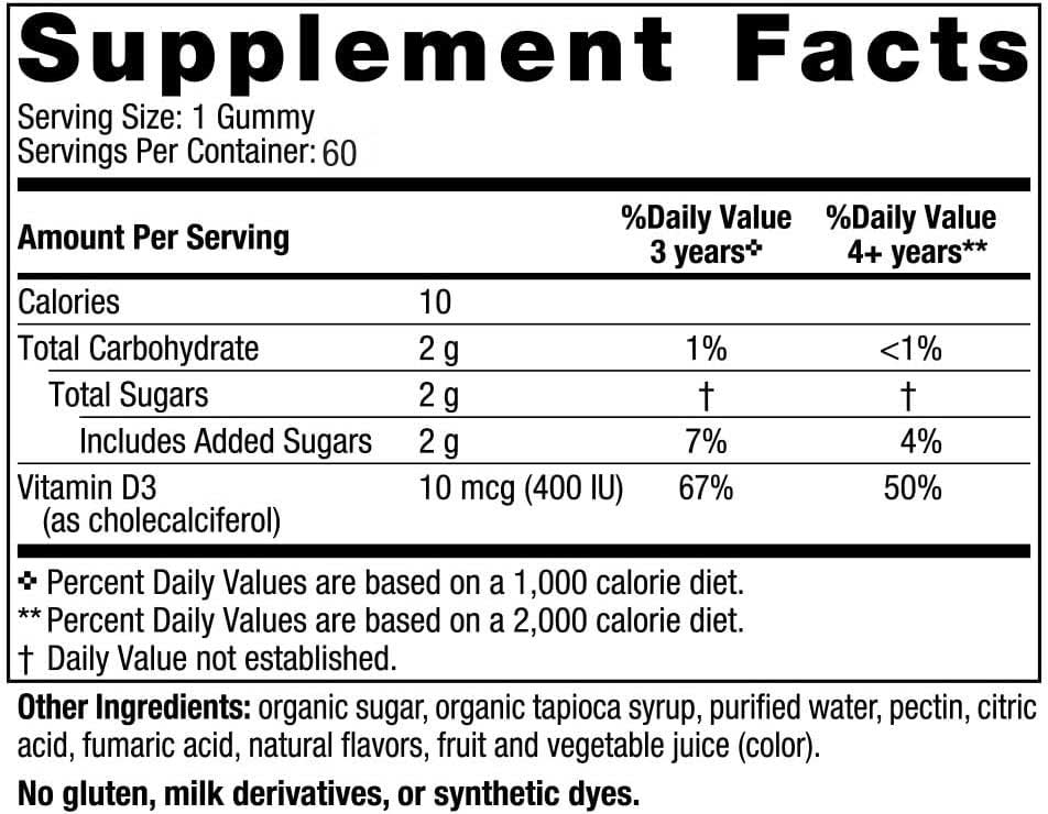 Nordic Naturals Kids Vitamin D3 Gummies Ingredients