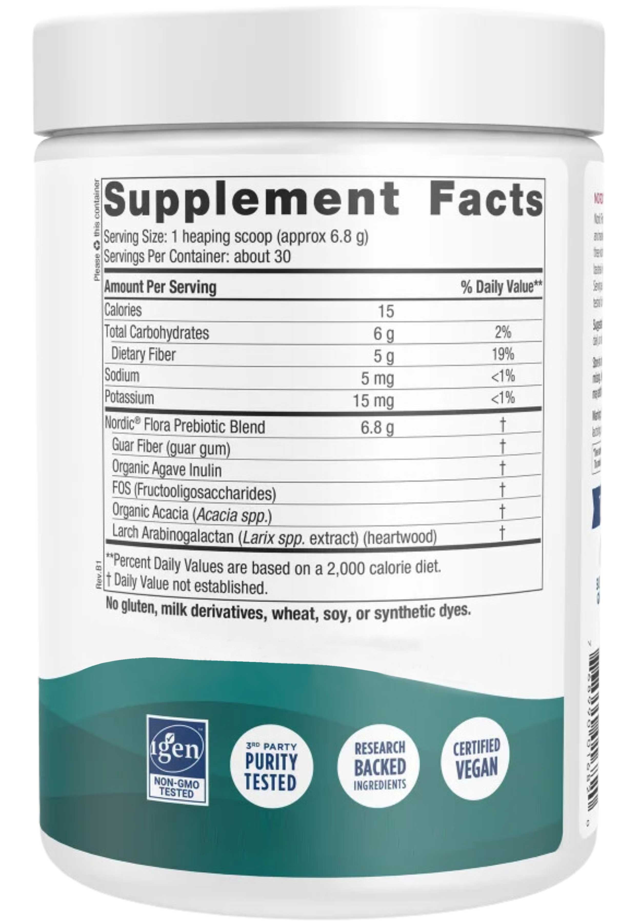 Nordic Naturals Nordic Flora Prebiotic Powder Ingredients 