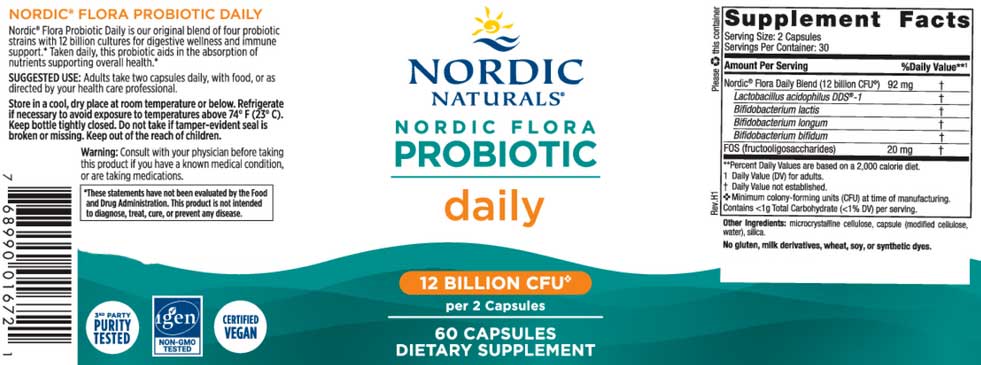 Nordic Naturals Nordic Flora Probiotic Daily Label