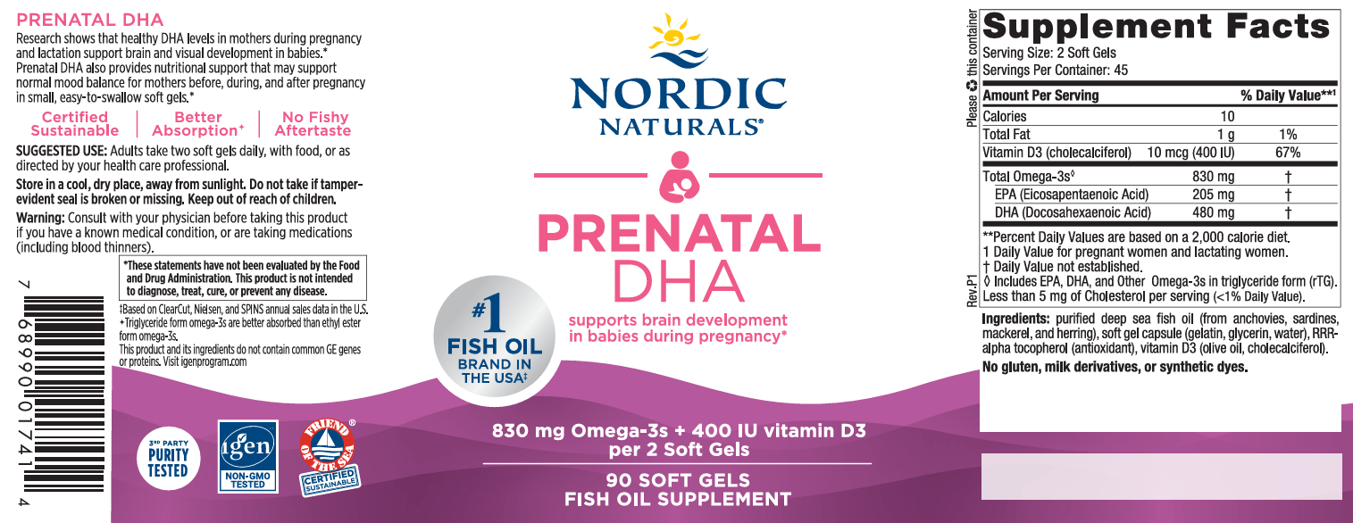 Nordic Naturals Prenatal DHA Label