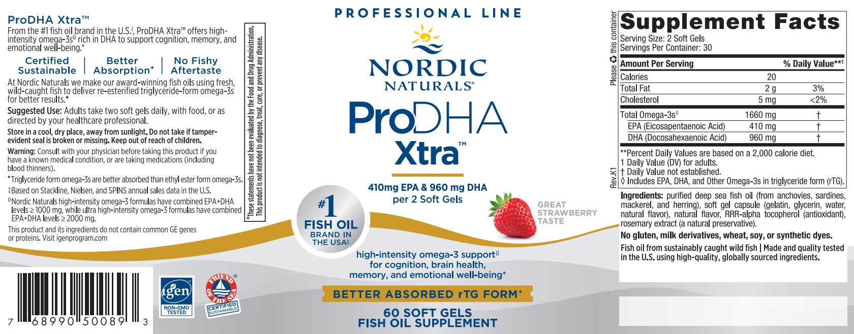 Nordic Naturals ProDHA Xtra (Formerly ProDHA 1000) Label