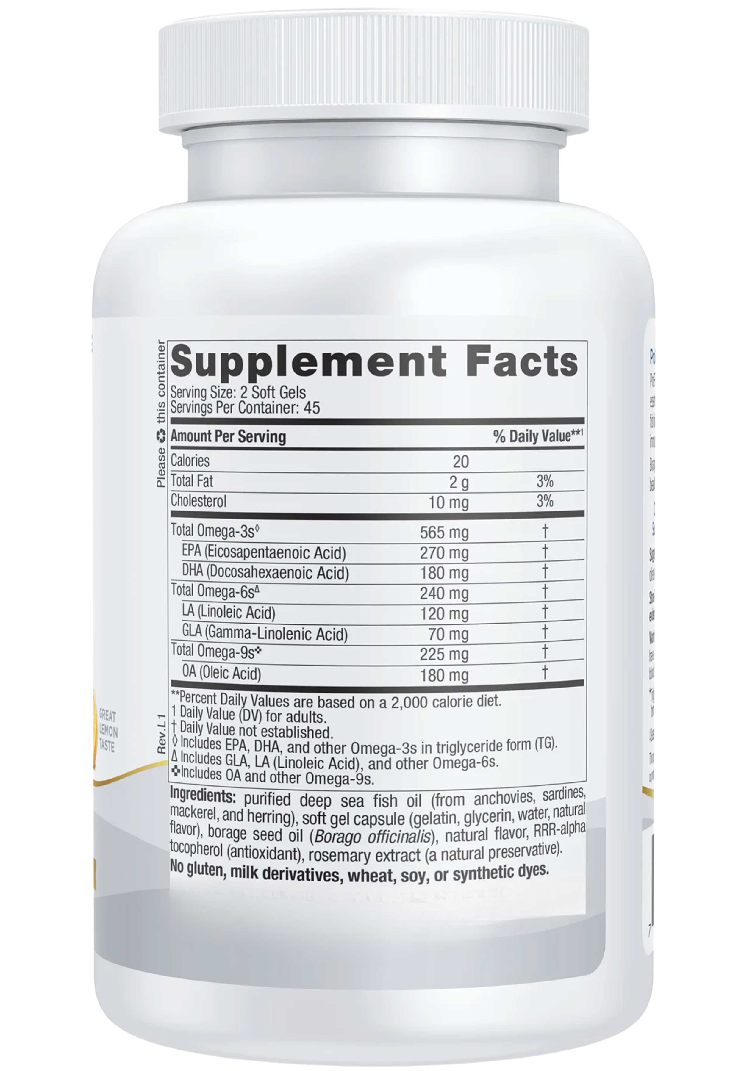 Nordic Naturals ProEFA 3-6-9 Ingredients