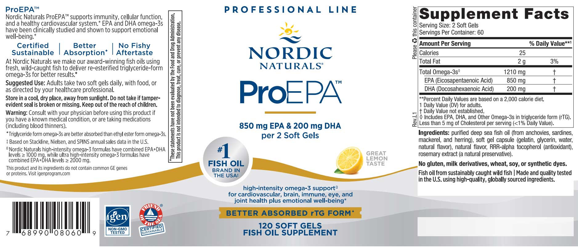 Nordic Naturals ProEPA Label