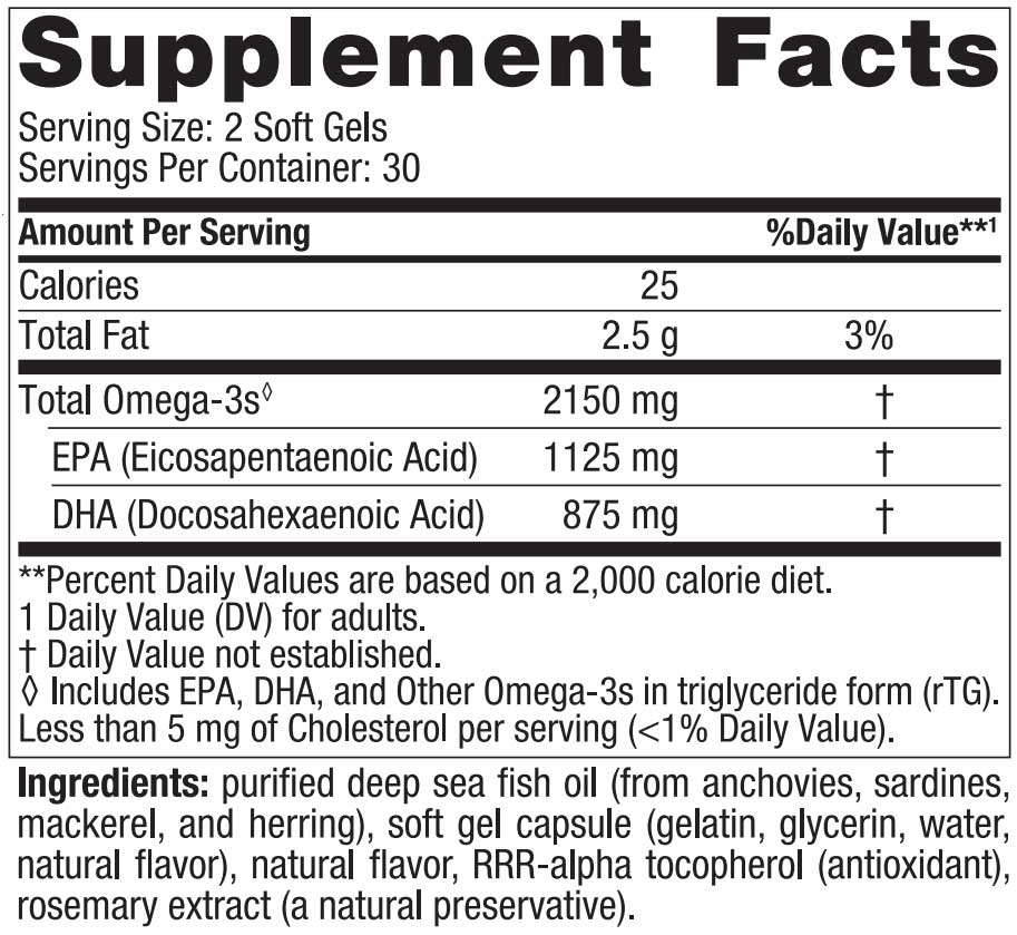 Nordic Naturals ProOmega 2000 Ingredients