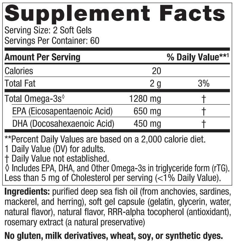 Nordic Naturals ProOmega Lemon Ingredients