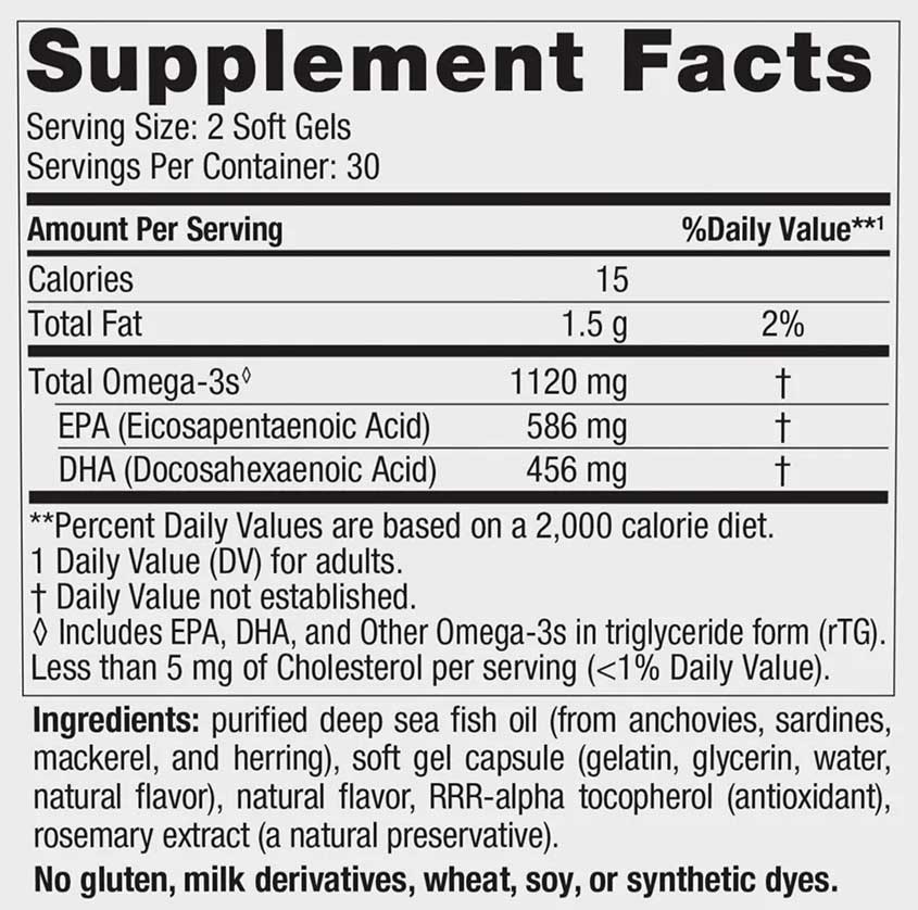 Nordic Naturals Ultimate Omega 2x Minis Ingredients