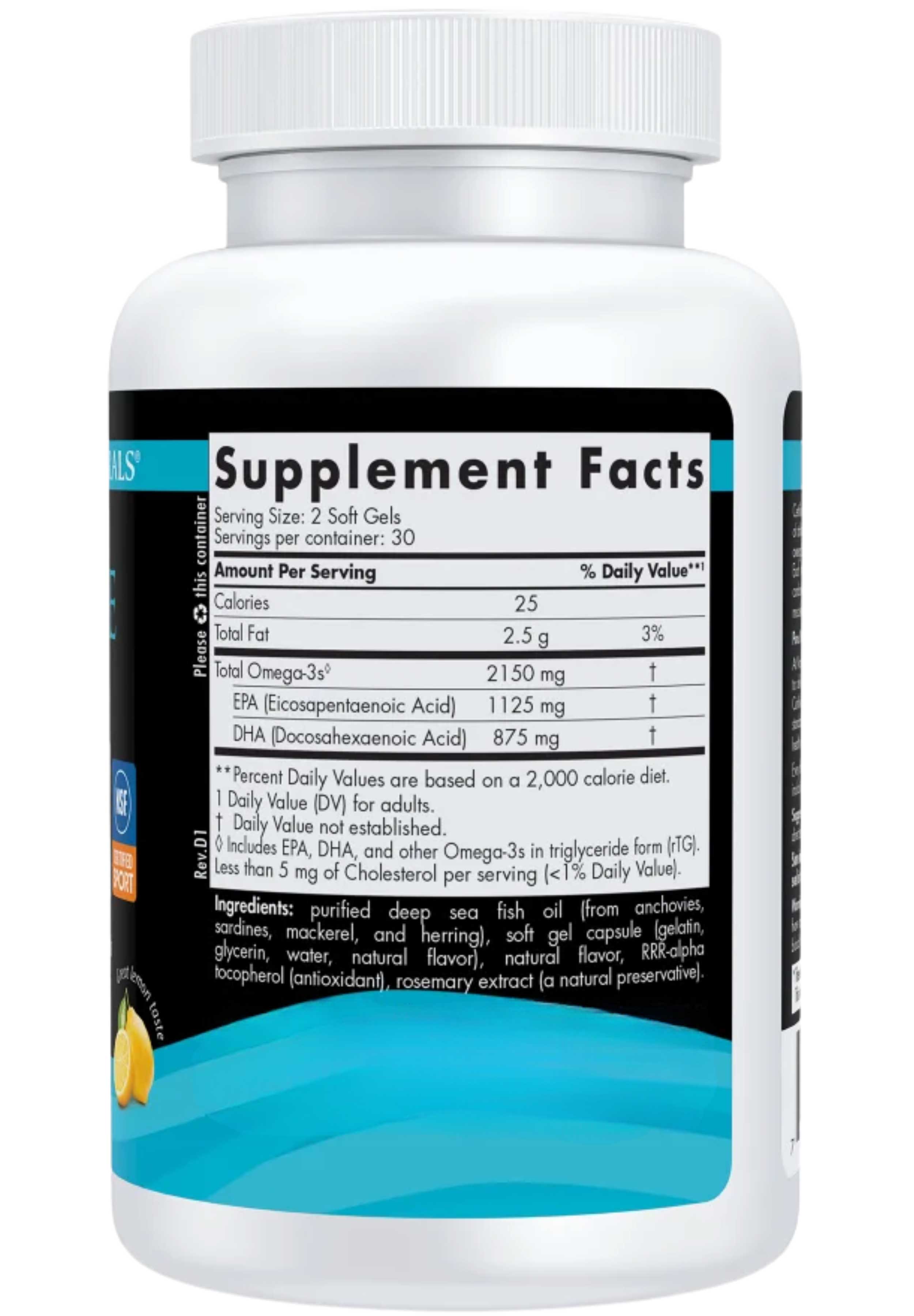 Nordic Naturals Ultimate Omega Sport 2X Ingredients