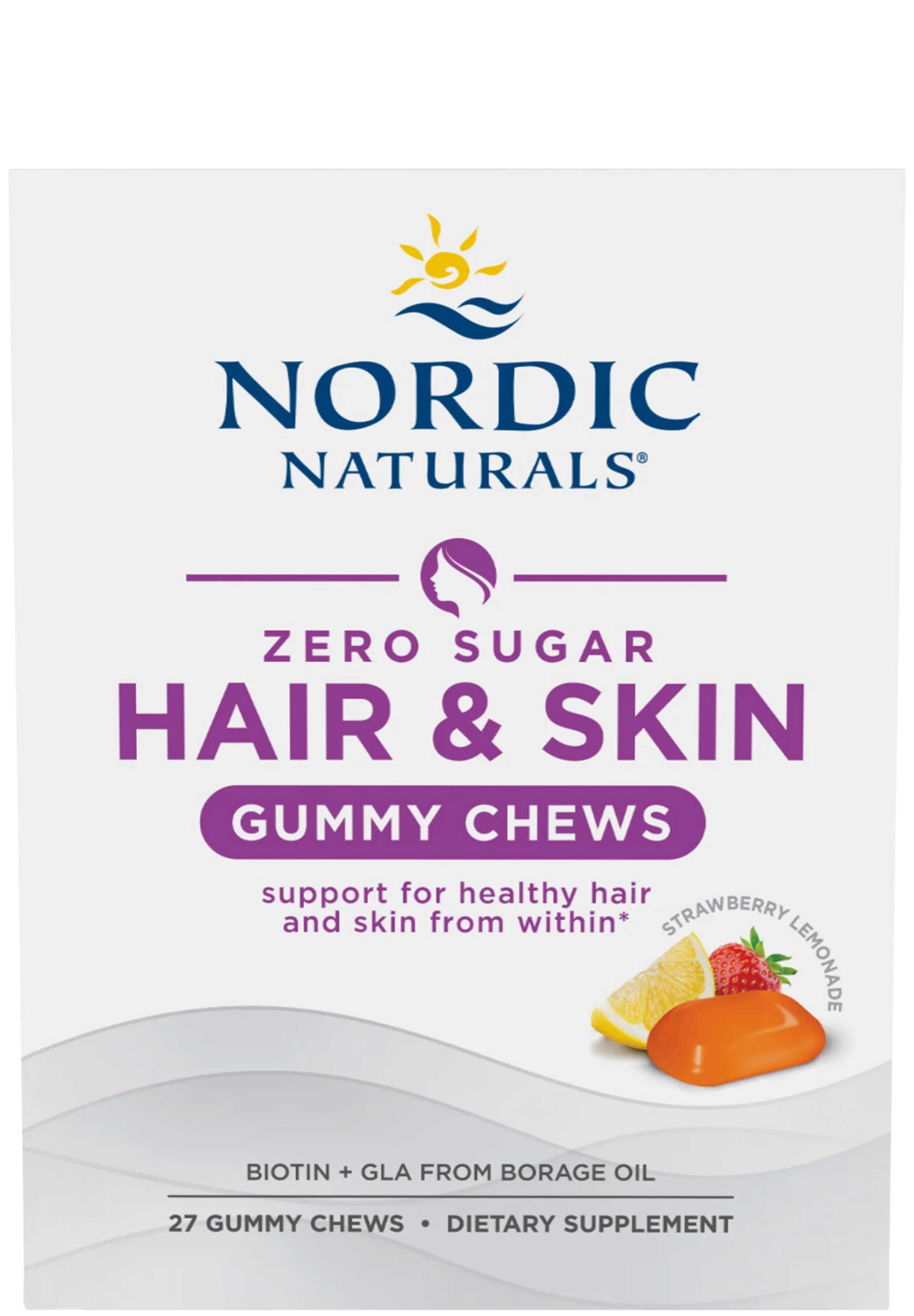 Nordic Naturals Zero Sugar Hair and Skin Gummy Chews