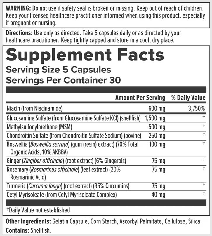 Nutra BioGenesis ArthroGenx Ingredients
