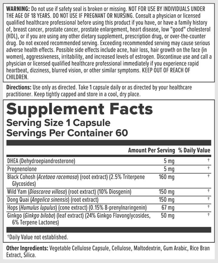 Nutra BioGenesis BioFem Transition Ingredients