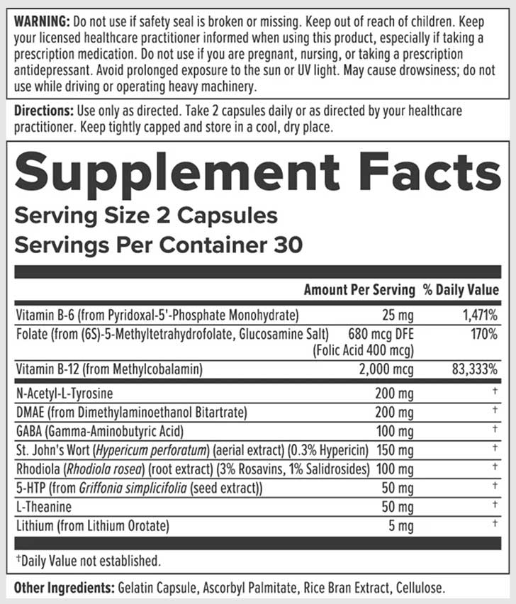 Nutra BioGenesis Eskaloft Neuro+ Ingredients