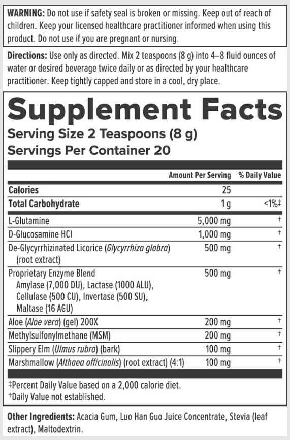 Nutra BioGenesis Intestinal Support Complex Ingredients