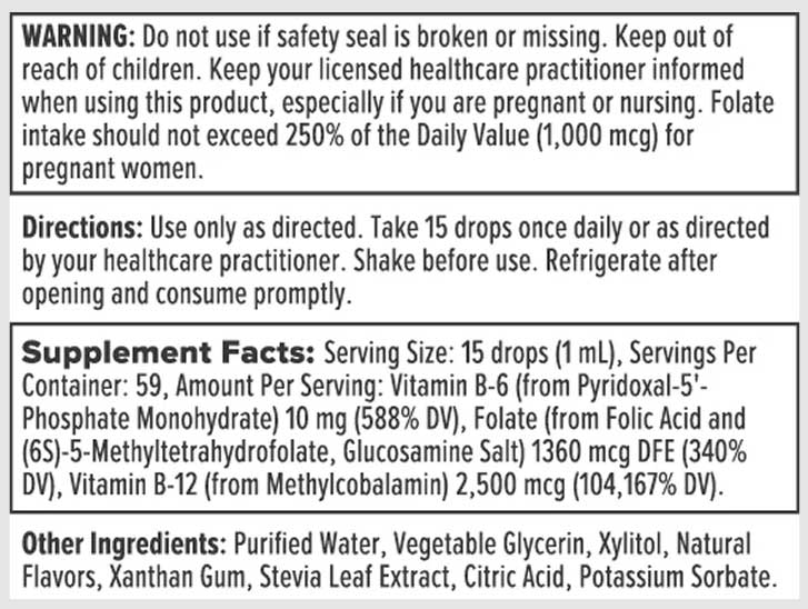 Nutra BioGenesis Methyl Factors Ingredients
