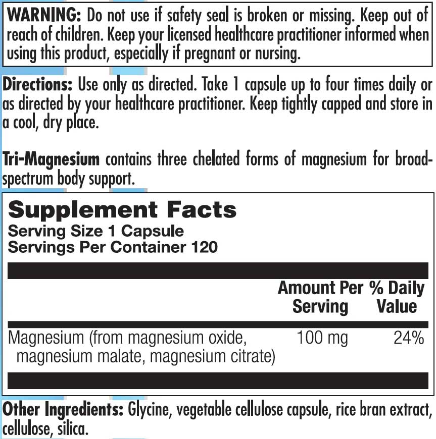 Nutra BioGenesis Tri-Magnesium Ingredients