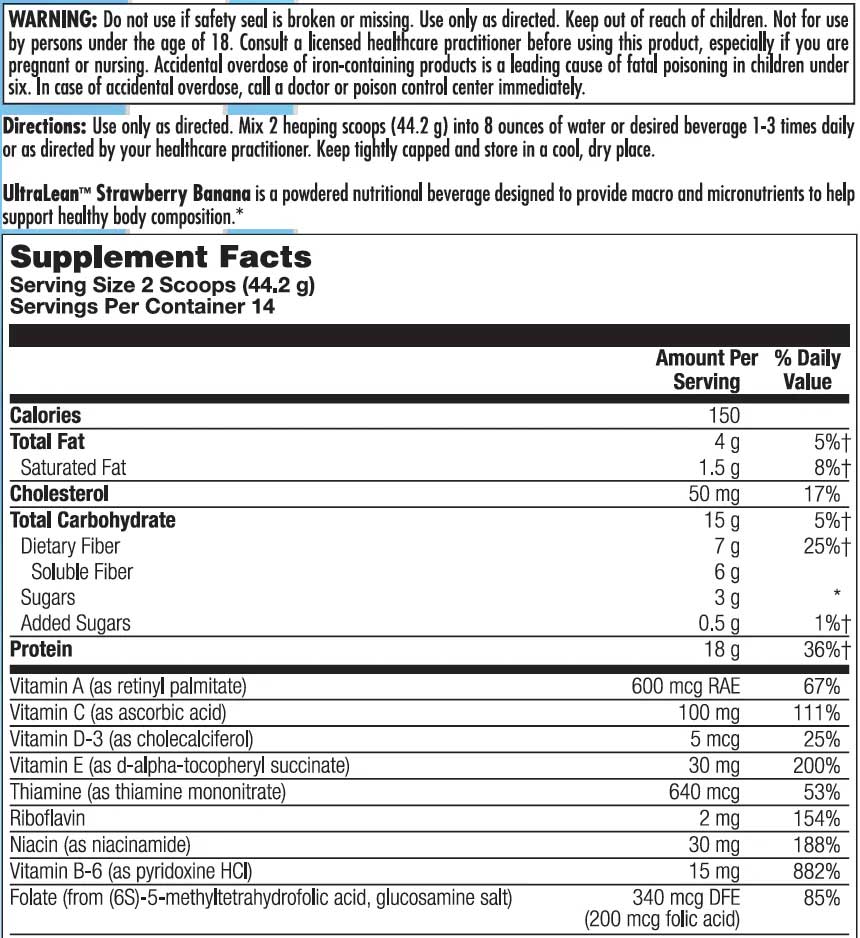 Nutra BioGenesis UltraLean Ingredients