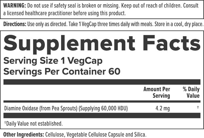 Nutra BioGenesis DAO Enzyme Ingredients