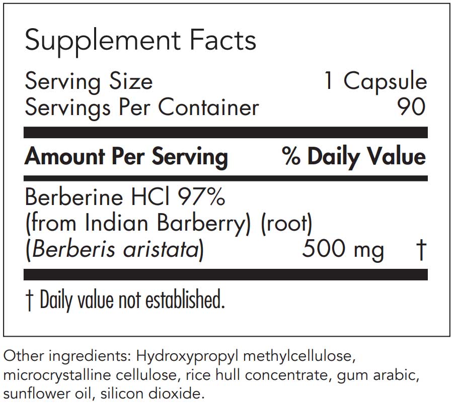 Nutricology Berberine 500 Ingredients