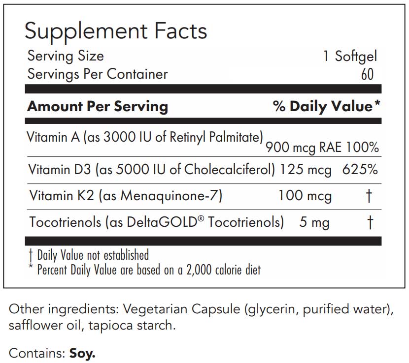 Nutricology Vitamin D3 Complete 5000 Ingredients