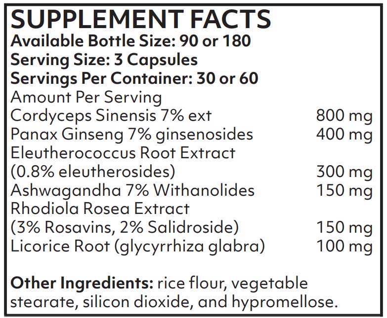 Nutritional Frontiers Adrenamax Ingredients