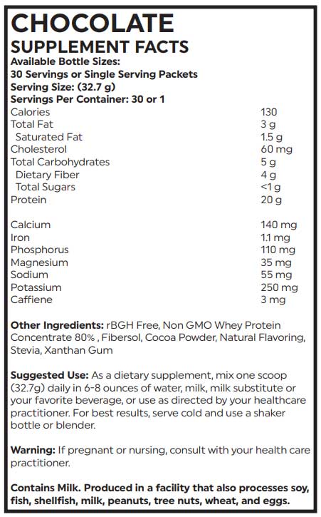 Nutritional Frontiers Best Whey Protein Chocolate Ingredients