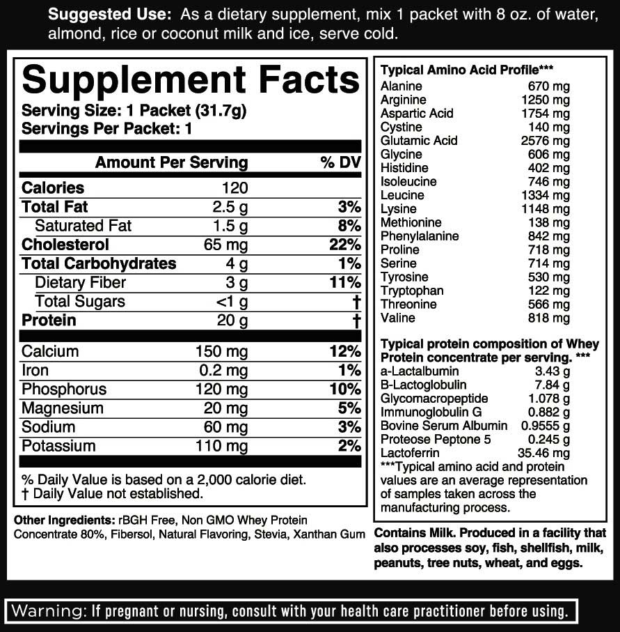 Nutritional Frontiers Best Whey Protein Vanilla Ingredients