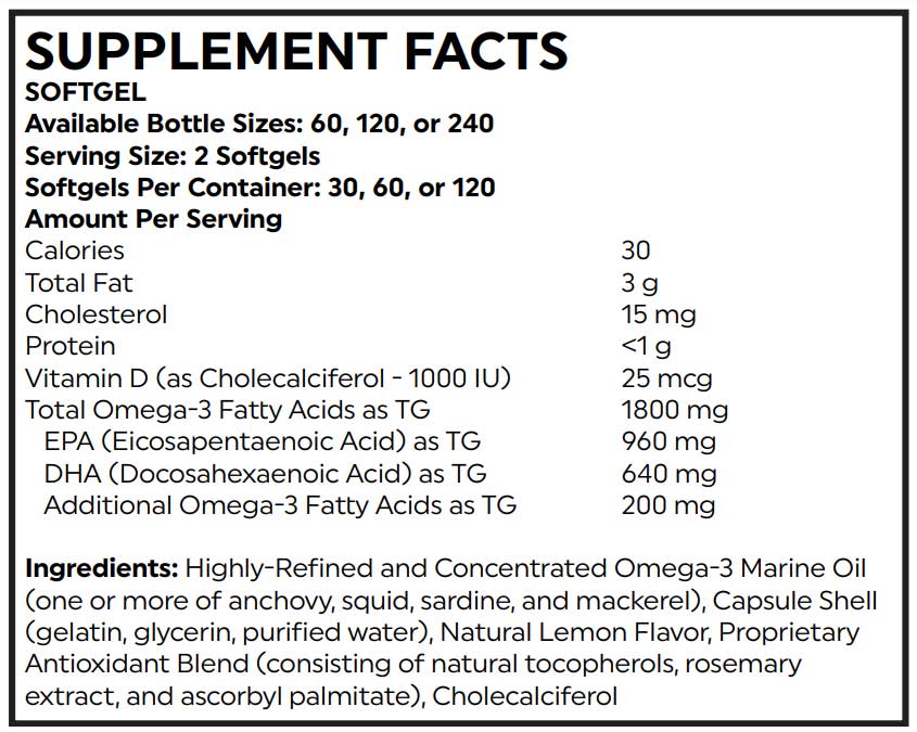 Nutritional Frontiers Omega 3D Ingredients