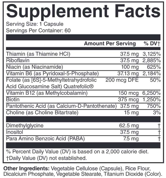 Nutritional Frontiers Super B Complete Ingredients