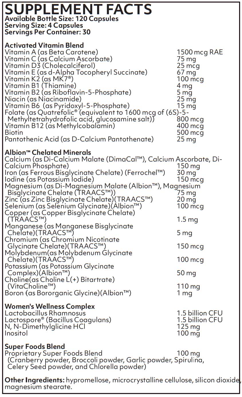 Nutritional Frontiers Women's Complete Ingredients