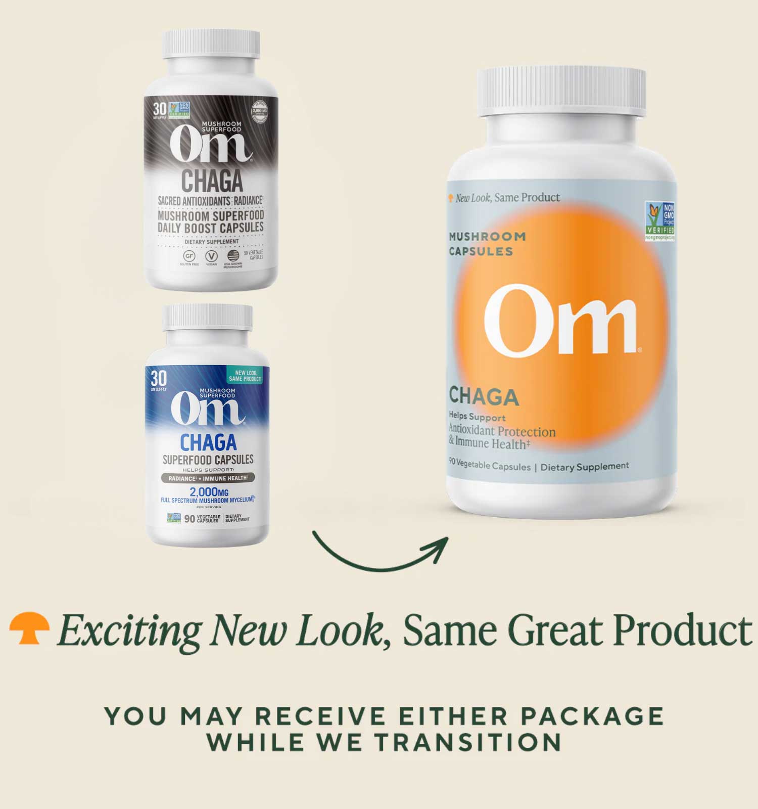 Om Mushroom Superfood Chaga Capsules New Look