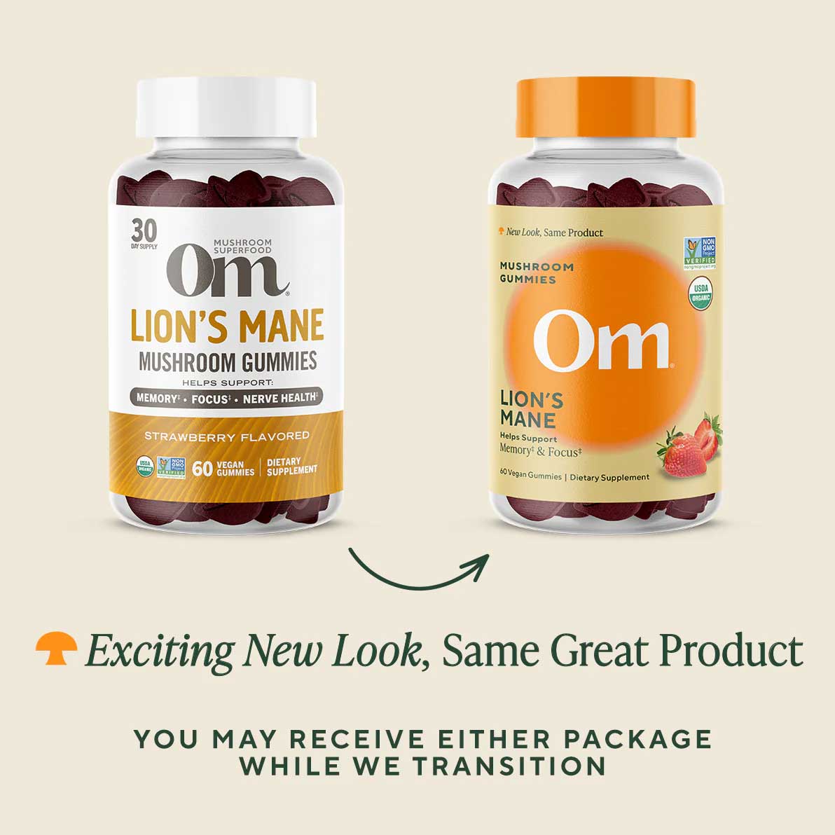 Om Mushroom Superfood Lion's Mane Gummies New Look