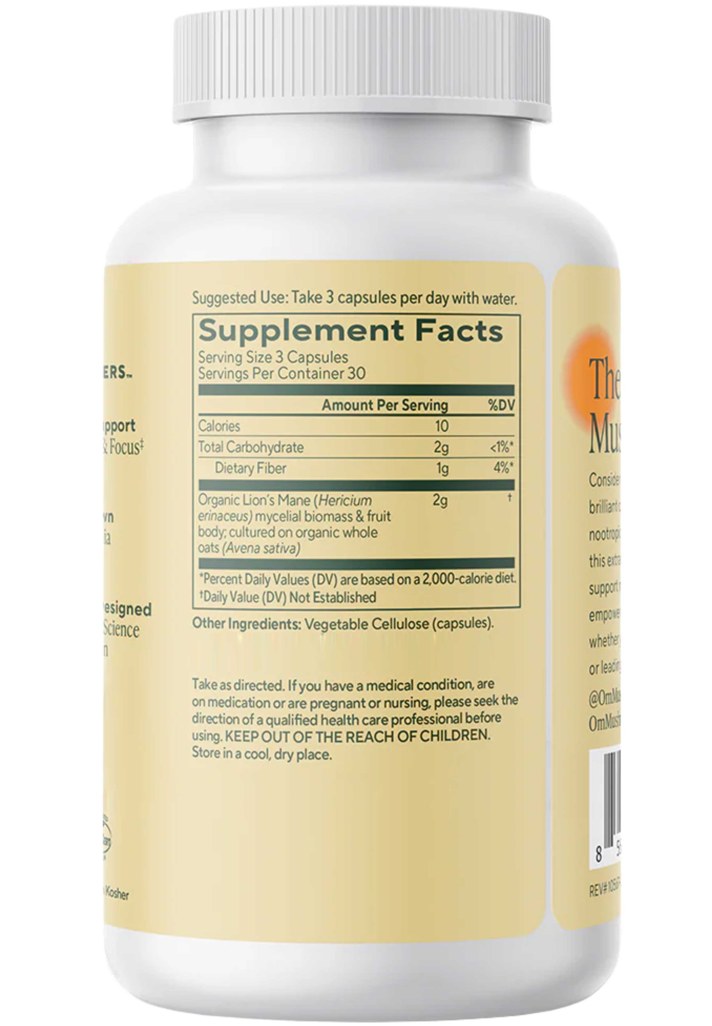 Om Mushroom Superfood Lion's Mane Ingredients