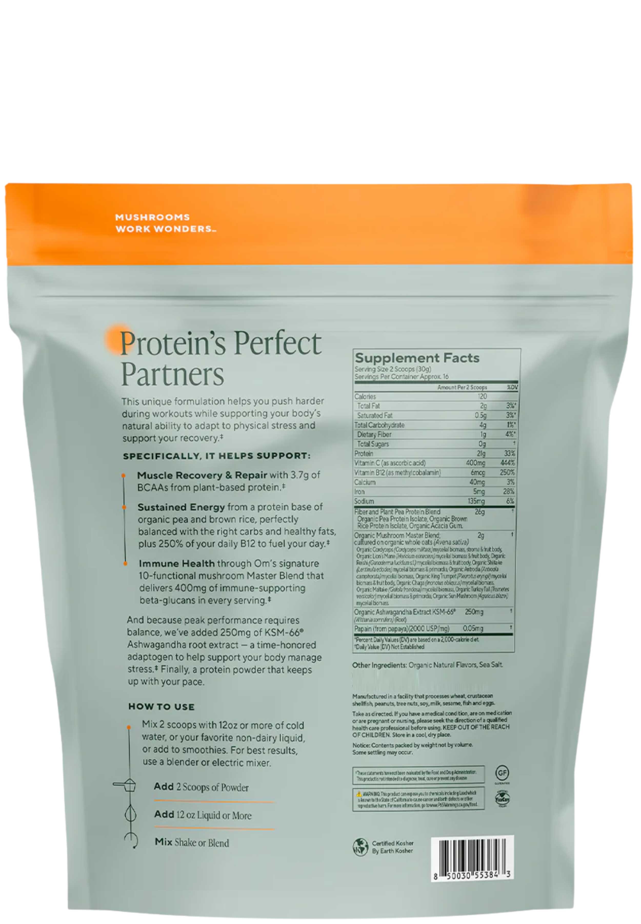 Om Mushroom Superfood Master Blend Plant Protein Ingredients
