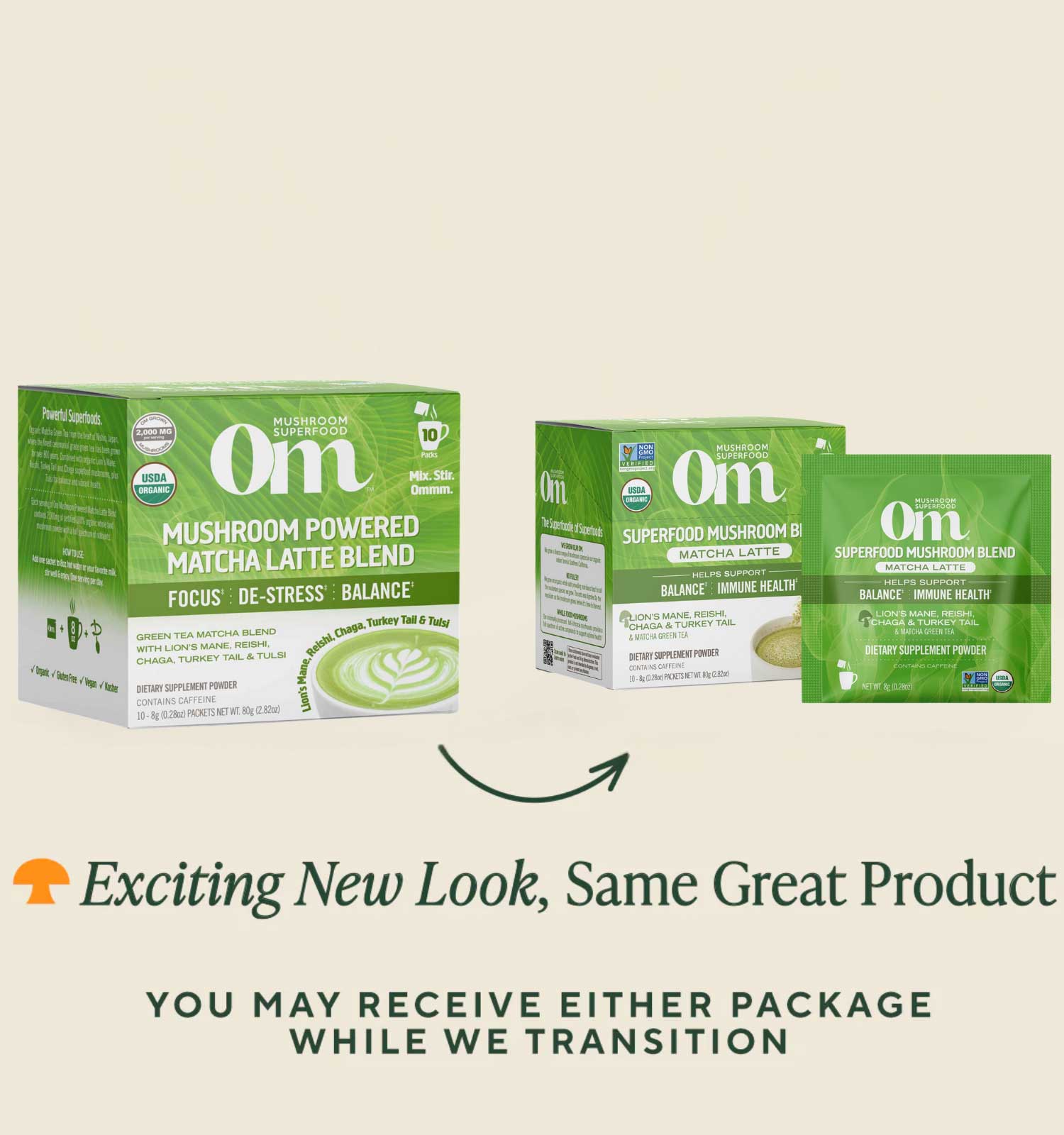Om Mushroom Superfood Matcha Latte Blend New Look