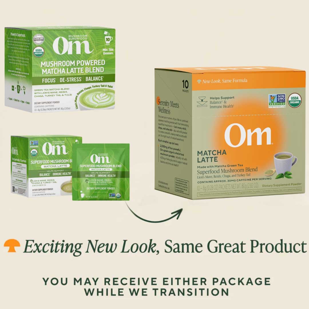 Om Mushroom Superfood Matcha Latte Blend New Look