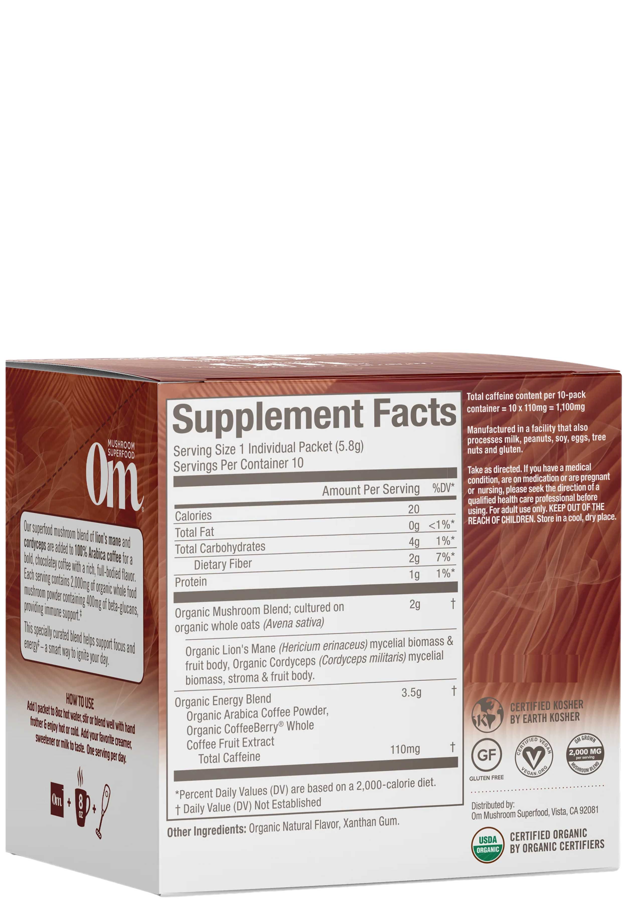 Om Mushroom Superfood Mushroom Coffee Blend Ingredients