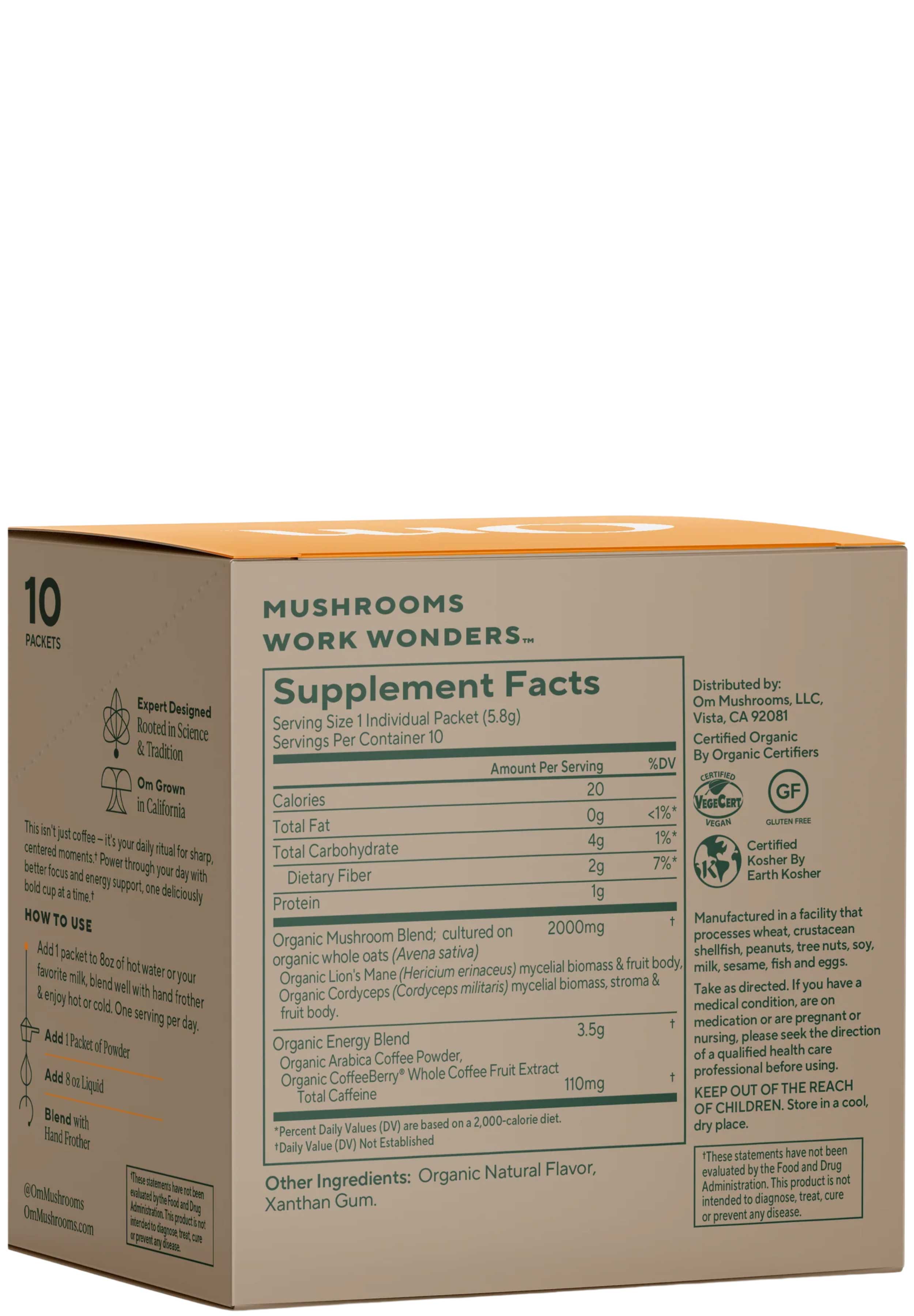 Om Mushroom Superfood Mushroom Coffee Blend Ingredients