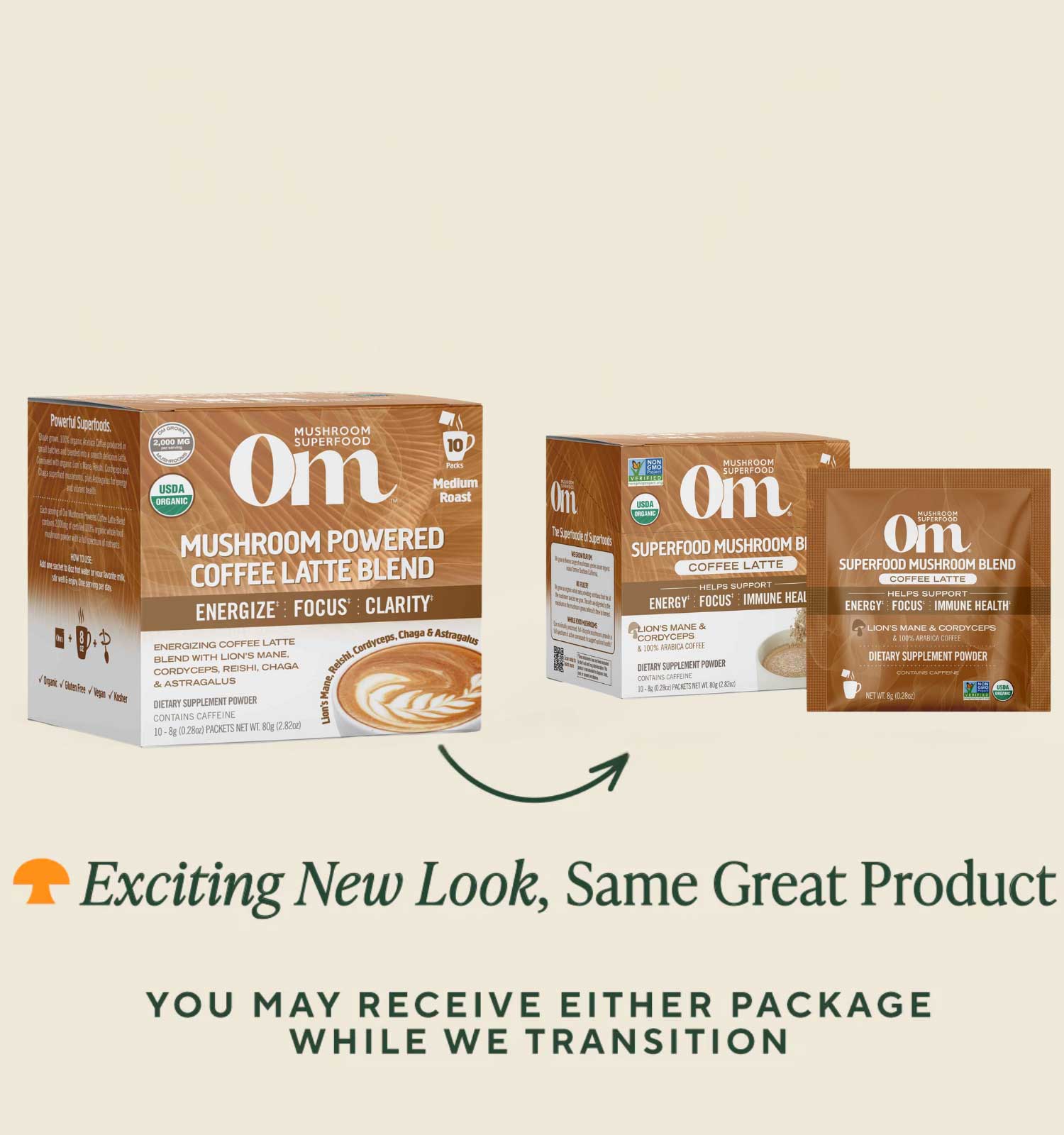 Om Mushroom Superfood Mushroom Coffee Latte Blend New Look