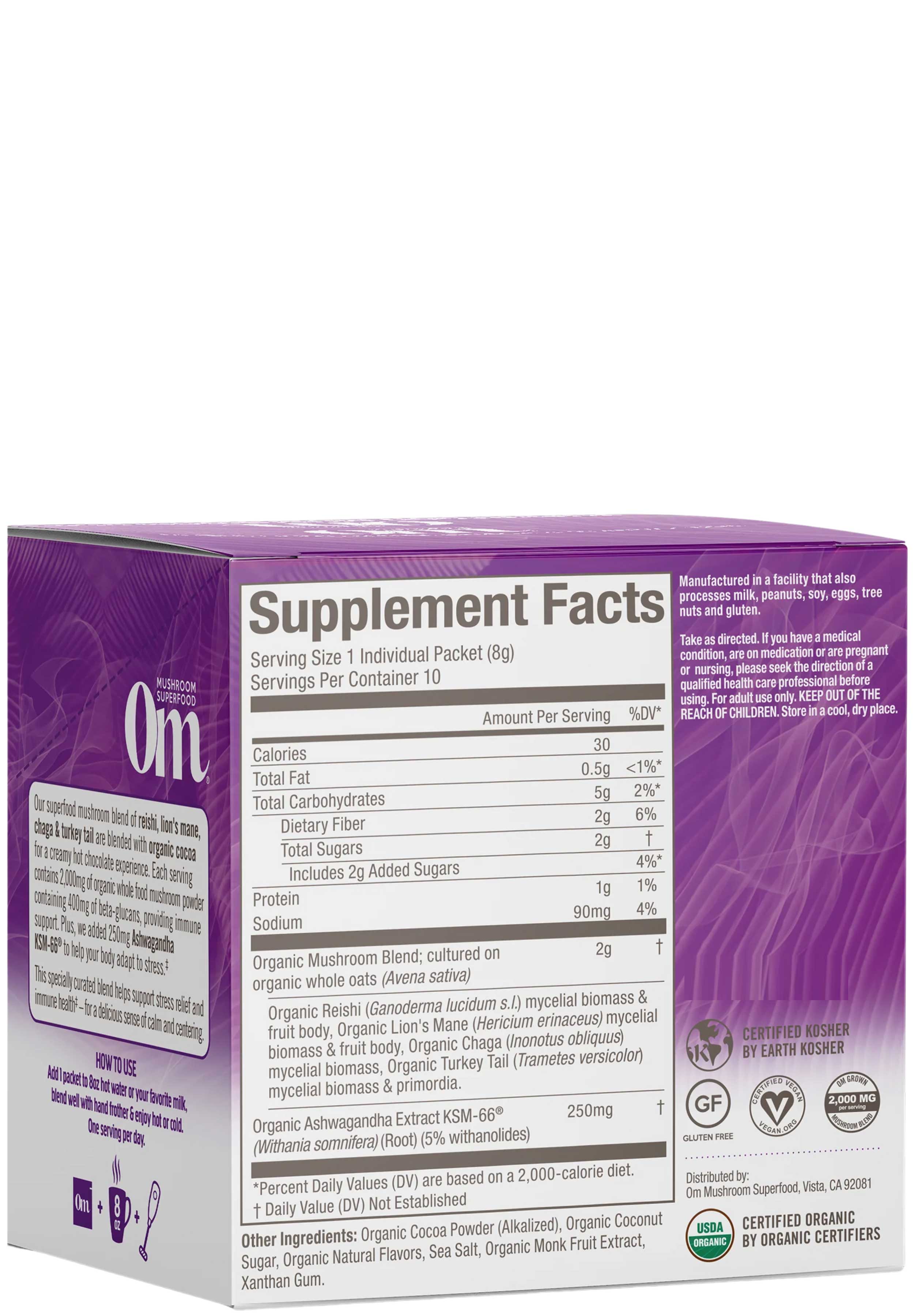 Om Mushroom Superfood Hot Chocolate Blend Ingredients