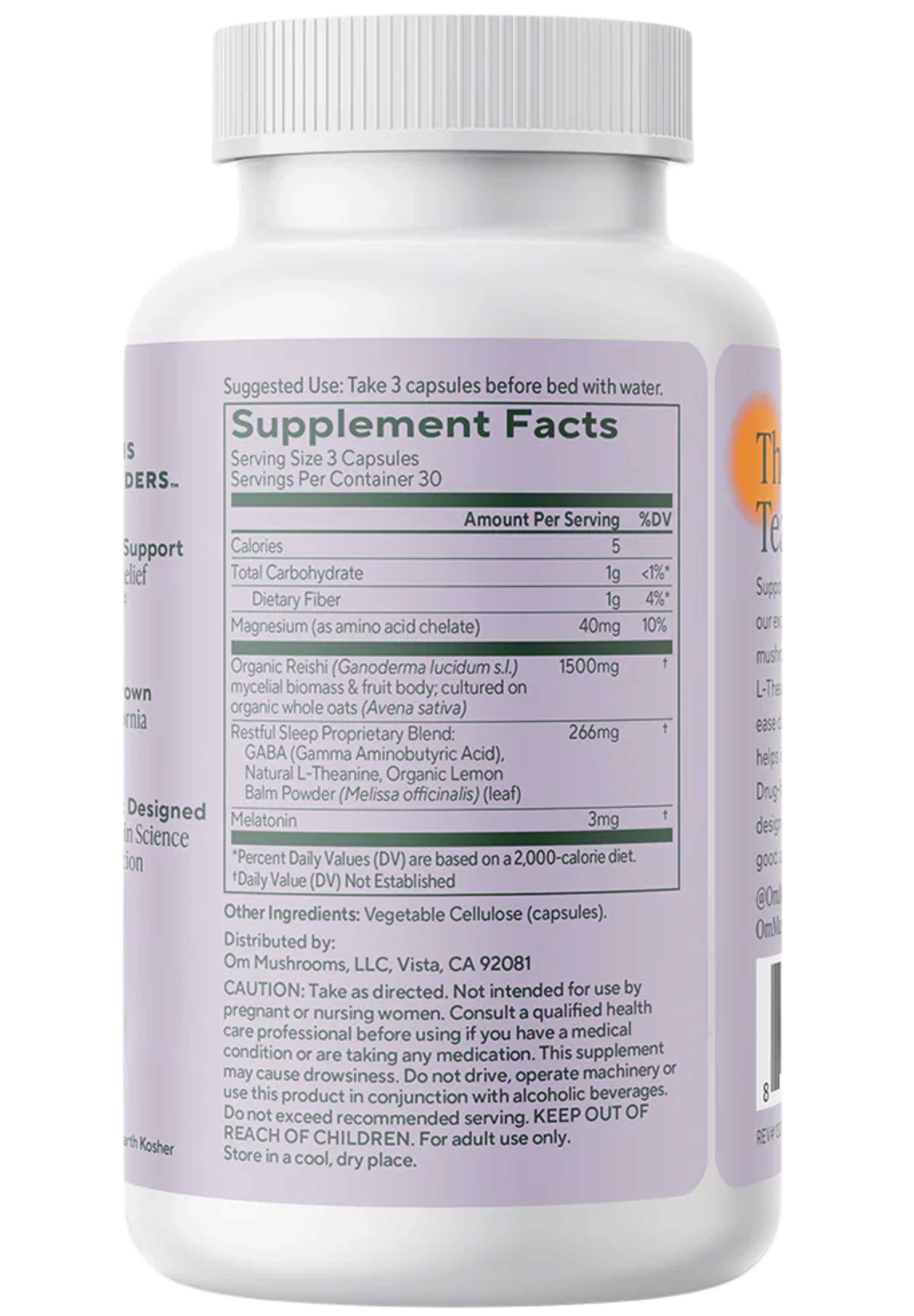 Om Mushroom Superfood Sleep Ingredients