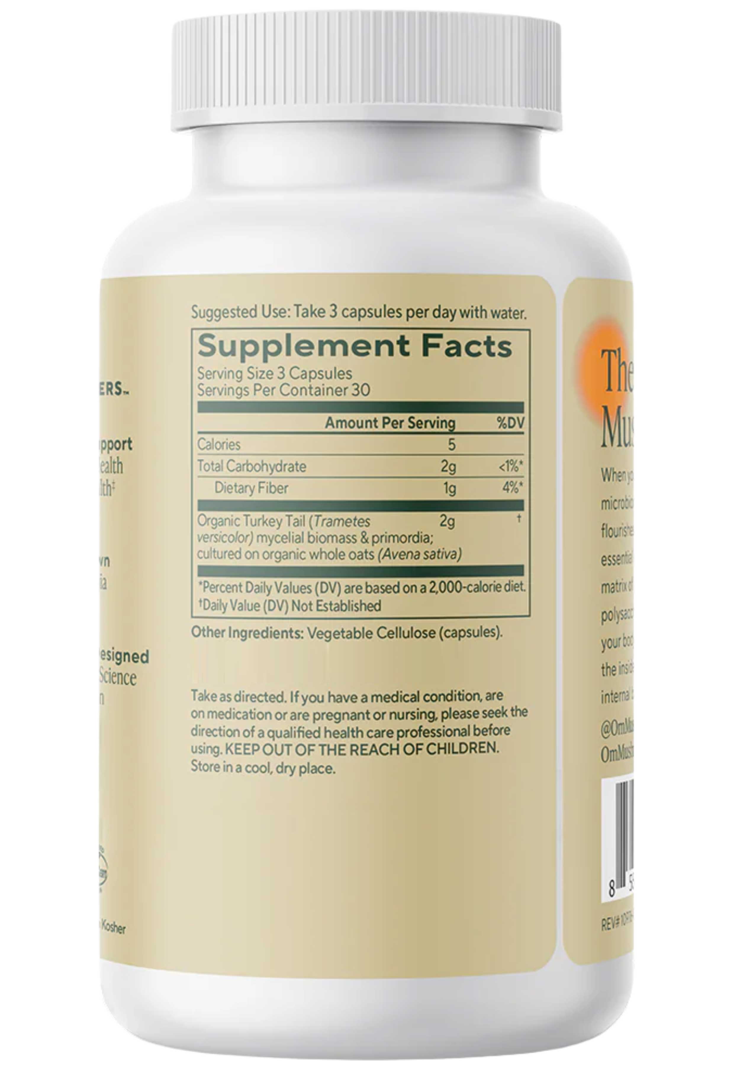 Om Mushroom Superfood Turkey Tail Capsules Ingredients