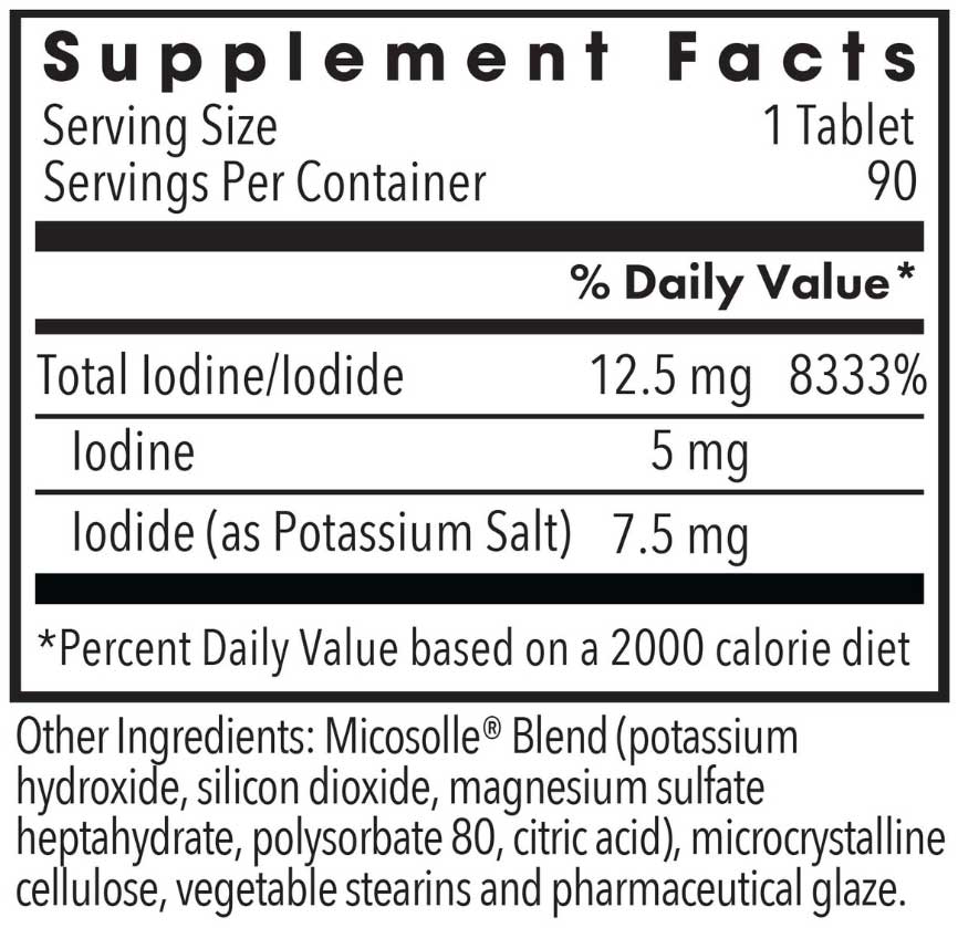 Optimox Iodoral IOD 12.5 mg Ingredients