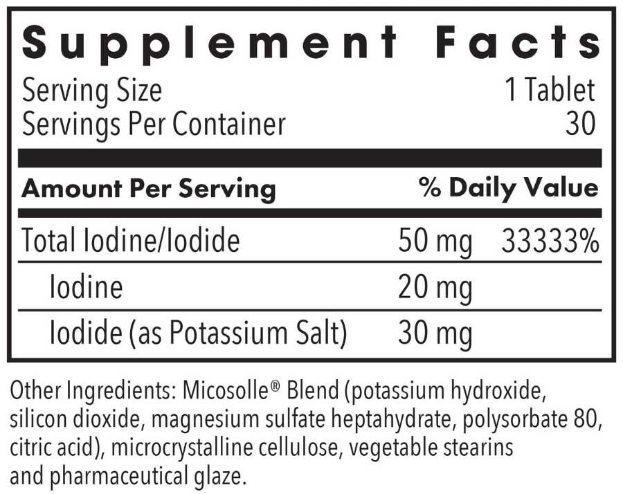 Optimox Iodoral IOD 50 Ingredients