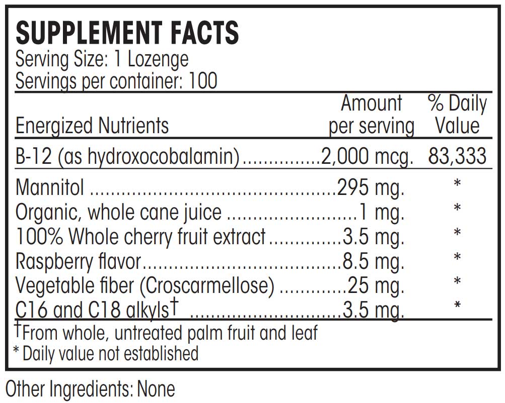 Perque Activated B-12 Guard 2000 mcg Ingredients