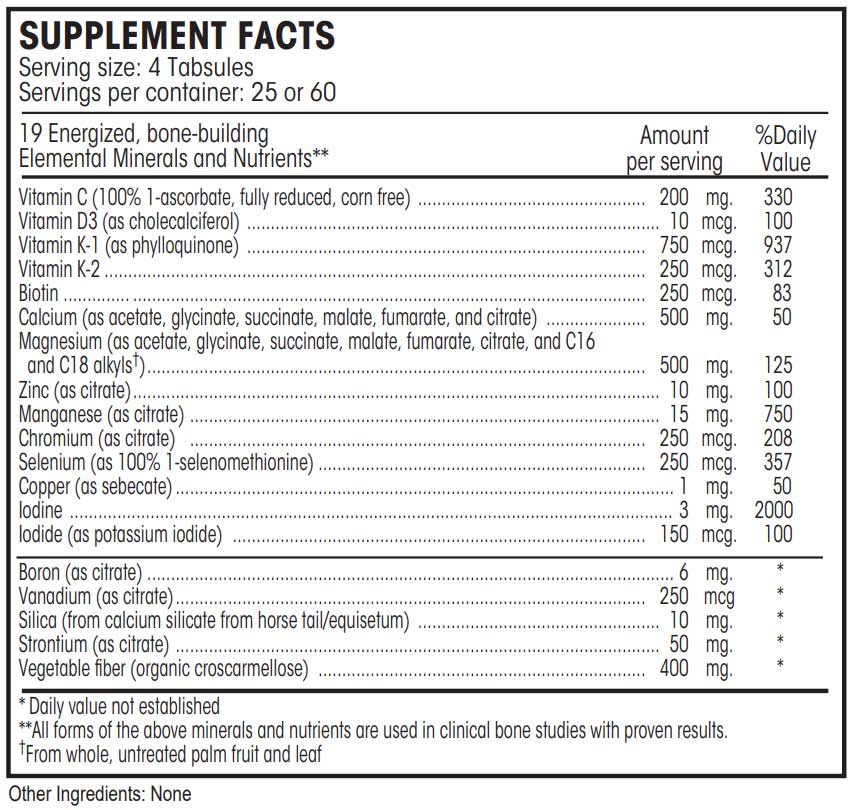 Perque Bone Guard Forte Ingredients