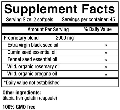 Physician's Strength Black Seed Oil Softgels Ingredients