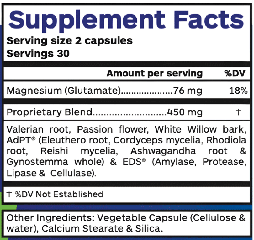 Professional Botanicals Relax One (Formerly Relaxall) Ingredients