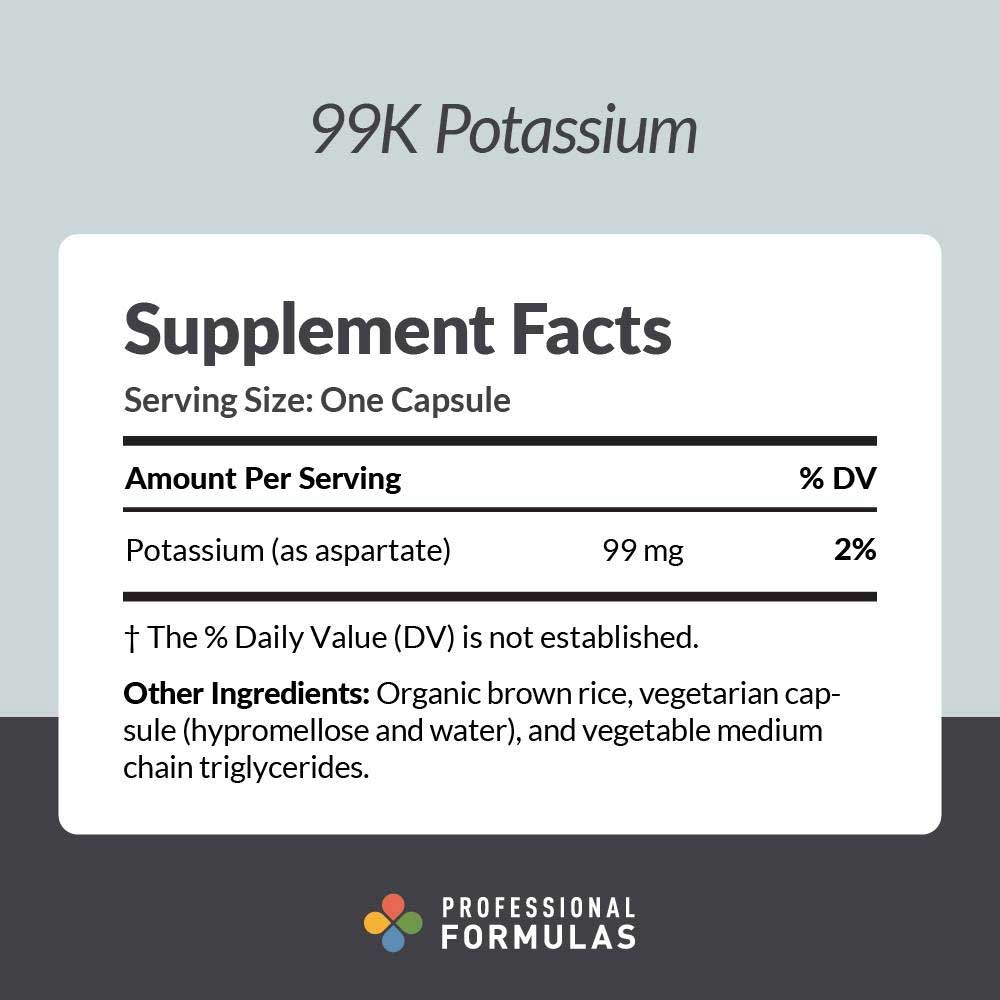 Professional Formulas 99K Potassium Ingredients